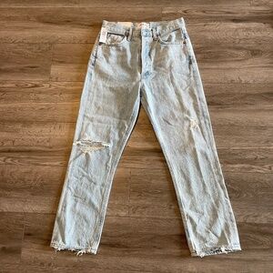 BRAND NEW Agolde Riley High Rise Straight Crop Jeans in Shatter Size 26